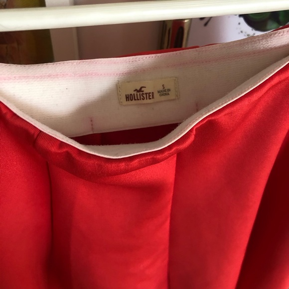 Hollister Hot Skater Skirt Full Circle Mini Skirt - Bright Red / Coral - Picture 9 of 13